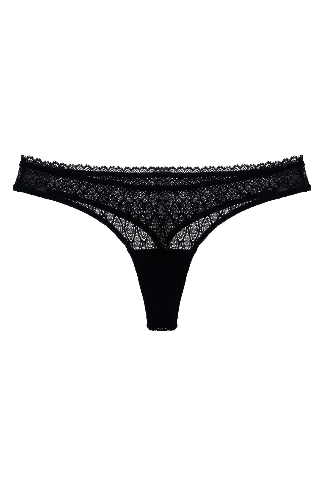 Panty negro en encaje para mujer