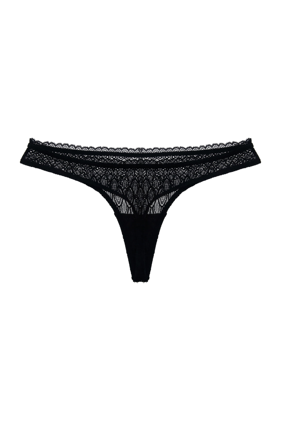 Panty negro en encaje para mujer