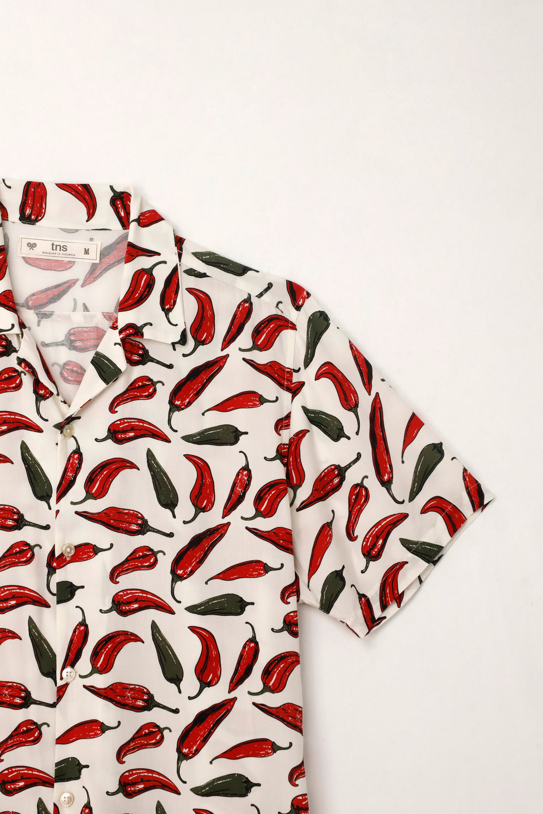 Men's Bowling Shirt with Chili Print