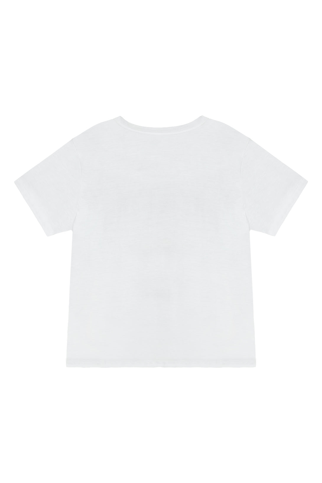 Camiseta blanco estampada en frente para mujer