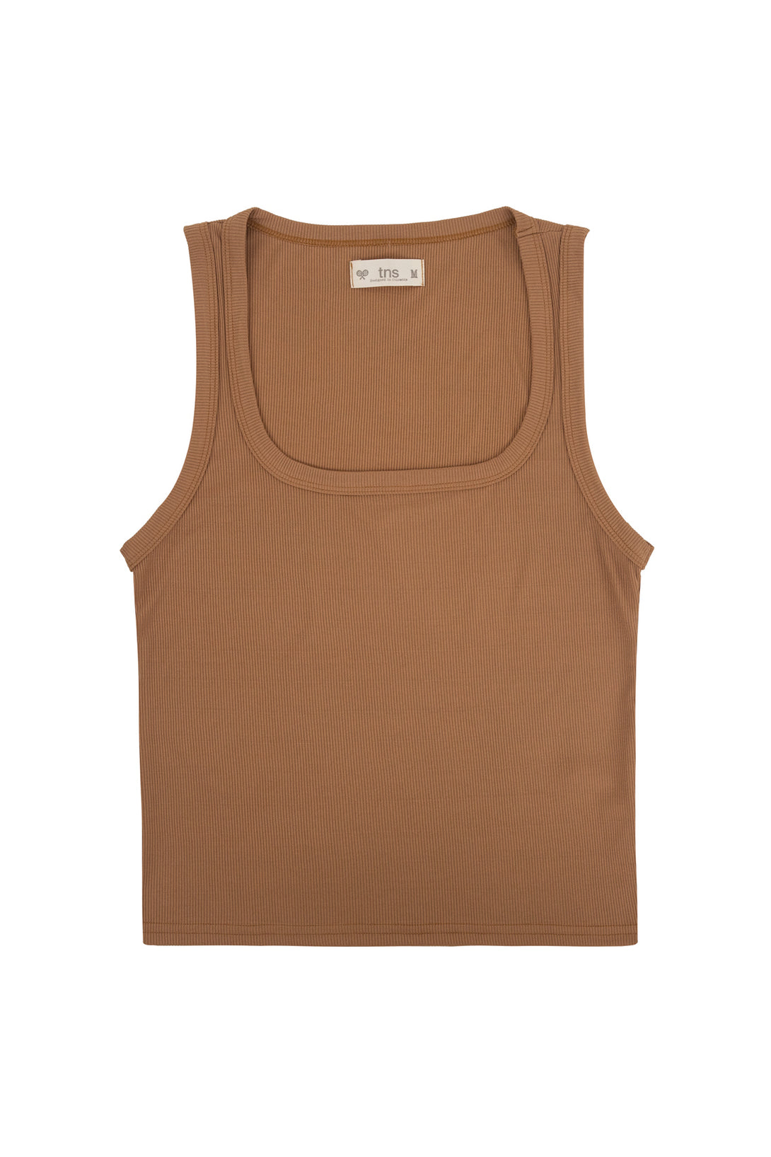 Women's Sleeveless Basic Brown T-Shirt