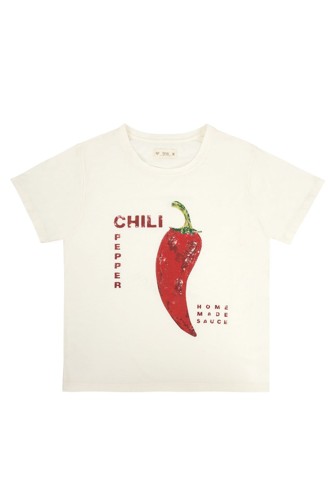 Women's cream round neck t-shirt