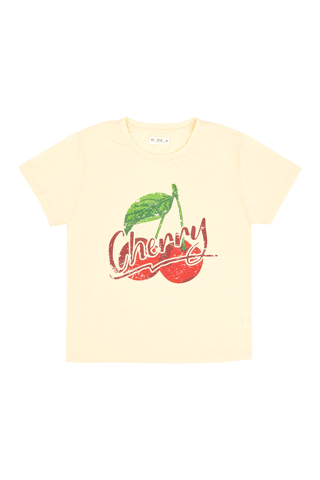 Women's yellow cherry print t-shirt