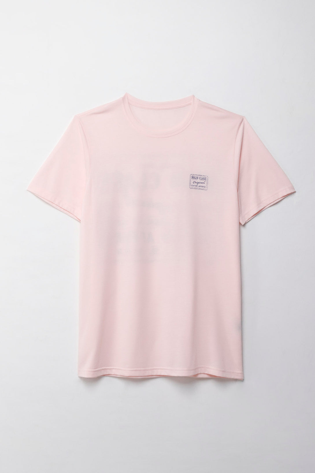 Camiseta manga corta estampada rosada para hombre
