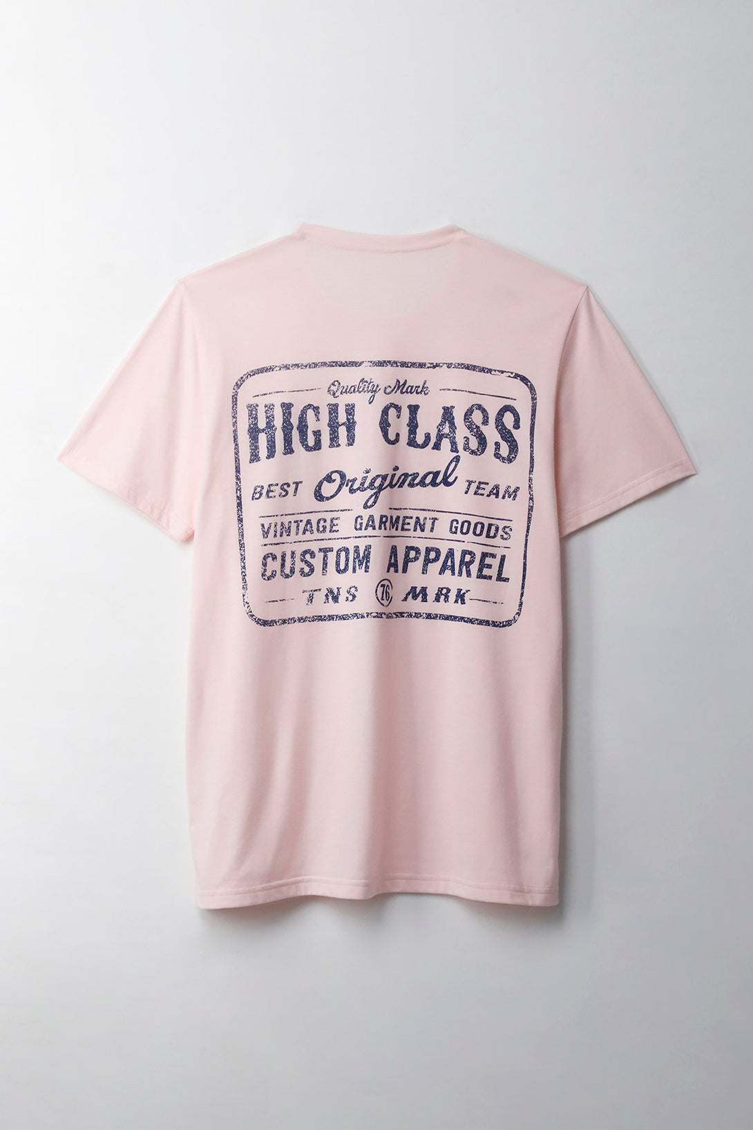 Camiseta manga corta estampada rosada para hombre