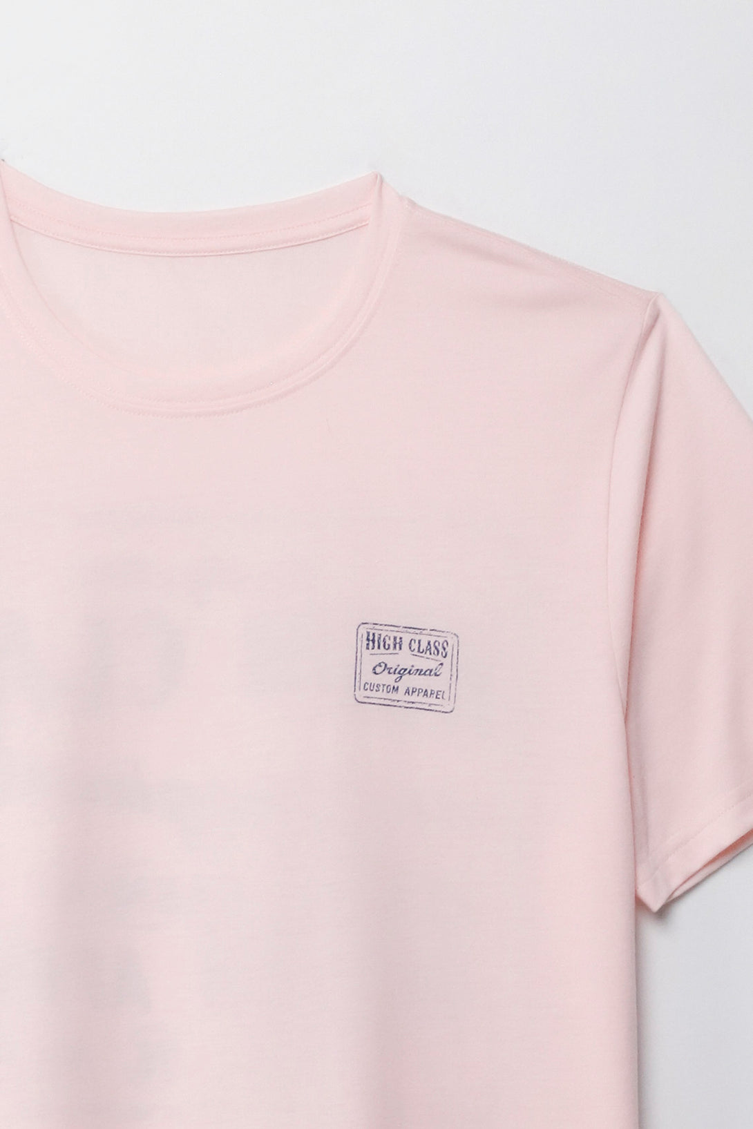 Camiseta manga corta estampada rosada para hombre