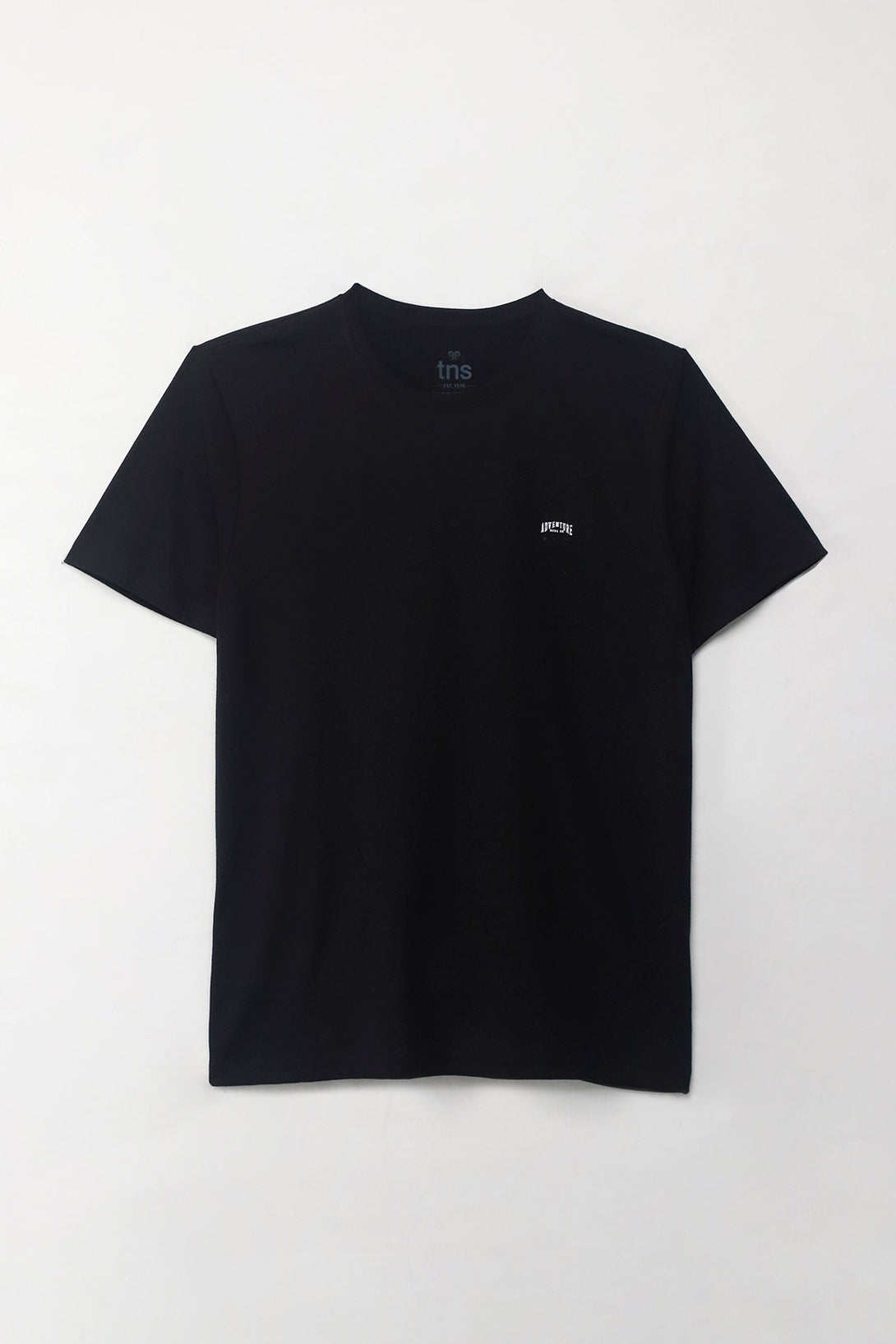 Camiseta manga corta estampada negra para hombre