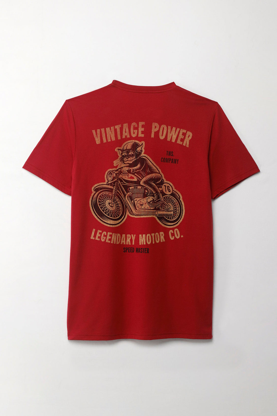 Red Printed Short Sleeve T-Shirt for Men