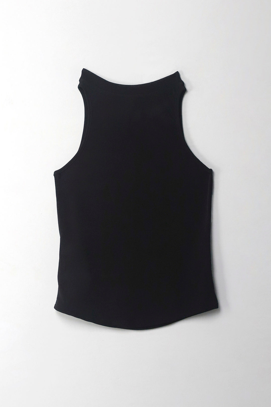 Camiseta en tela tejida con brillo negra para mujer