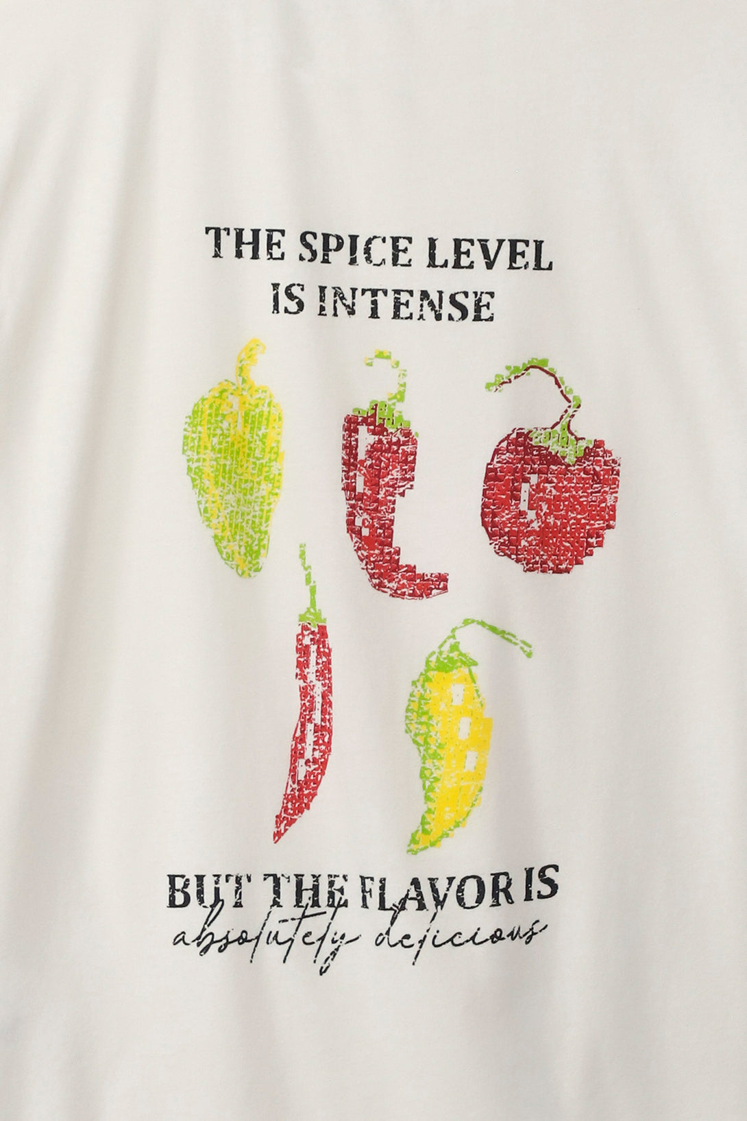 Camiseta con estampado en frente y espalda crudo para mujer