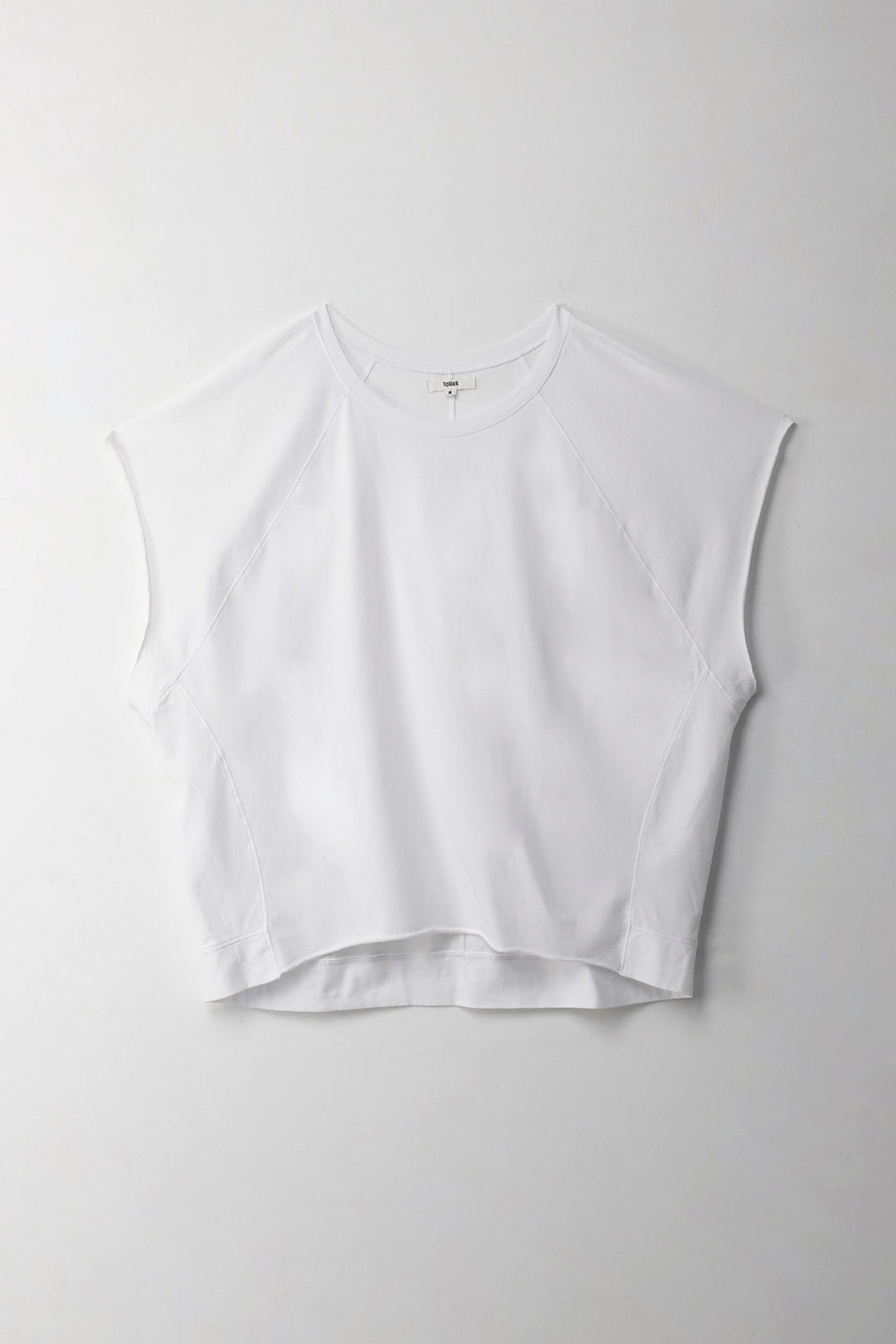 Camiseta con cortes verticales blanca para mujer