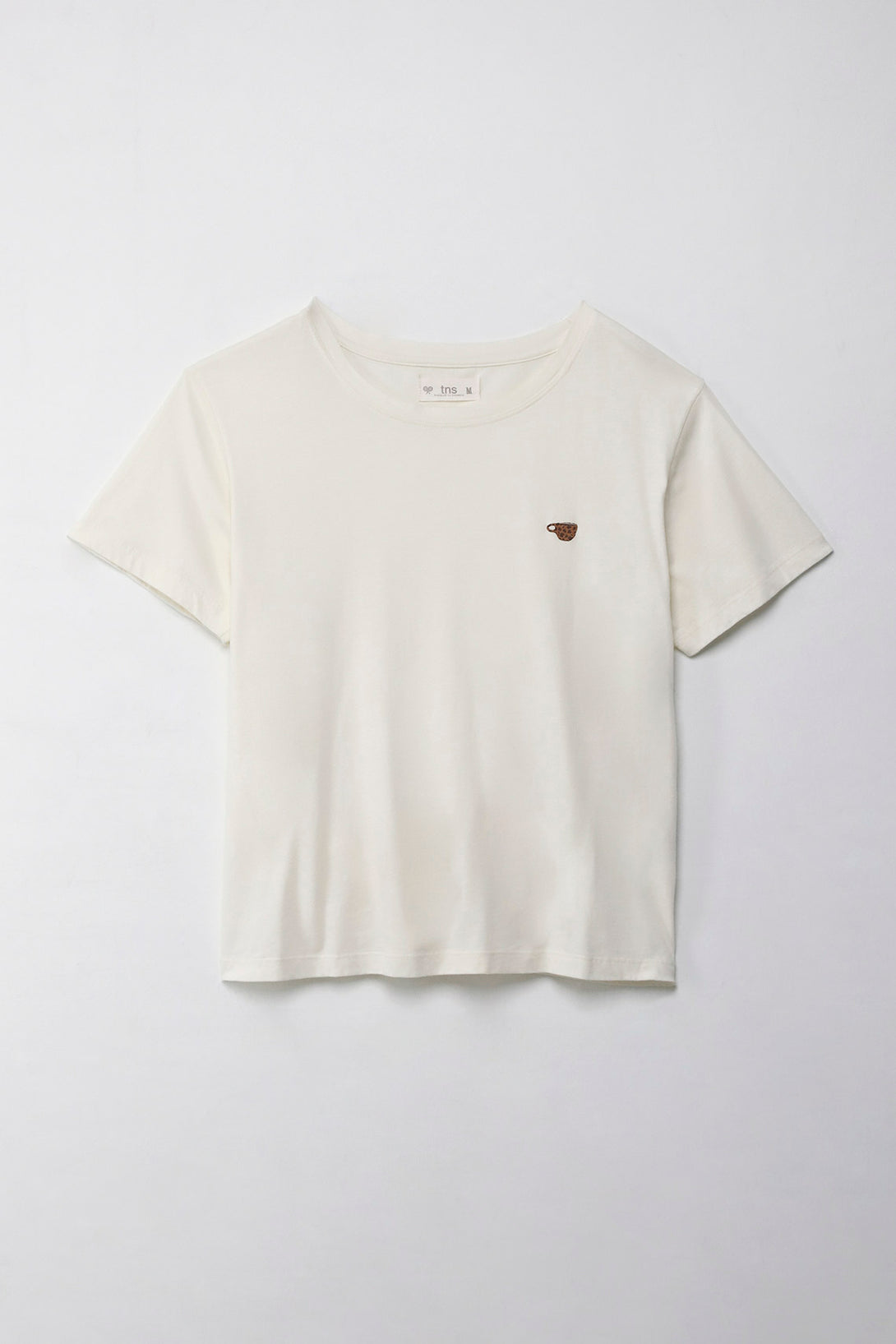 Camiseta con estampado en punto corazón crudo para mujer