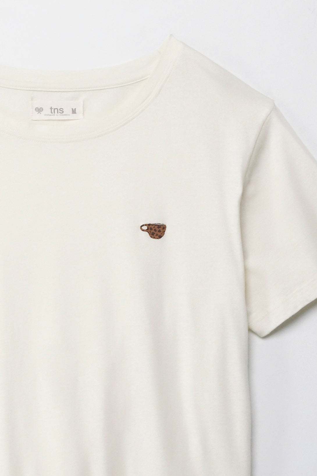 Camiseta con estampado en punto corazón crudo para mujer