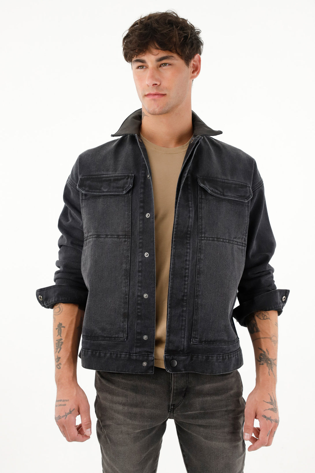 Men's Black Denim Trucker Jacket
