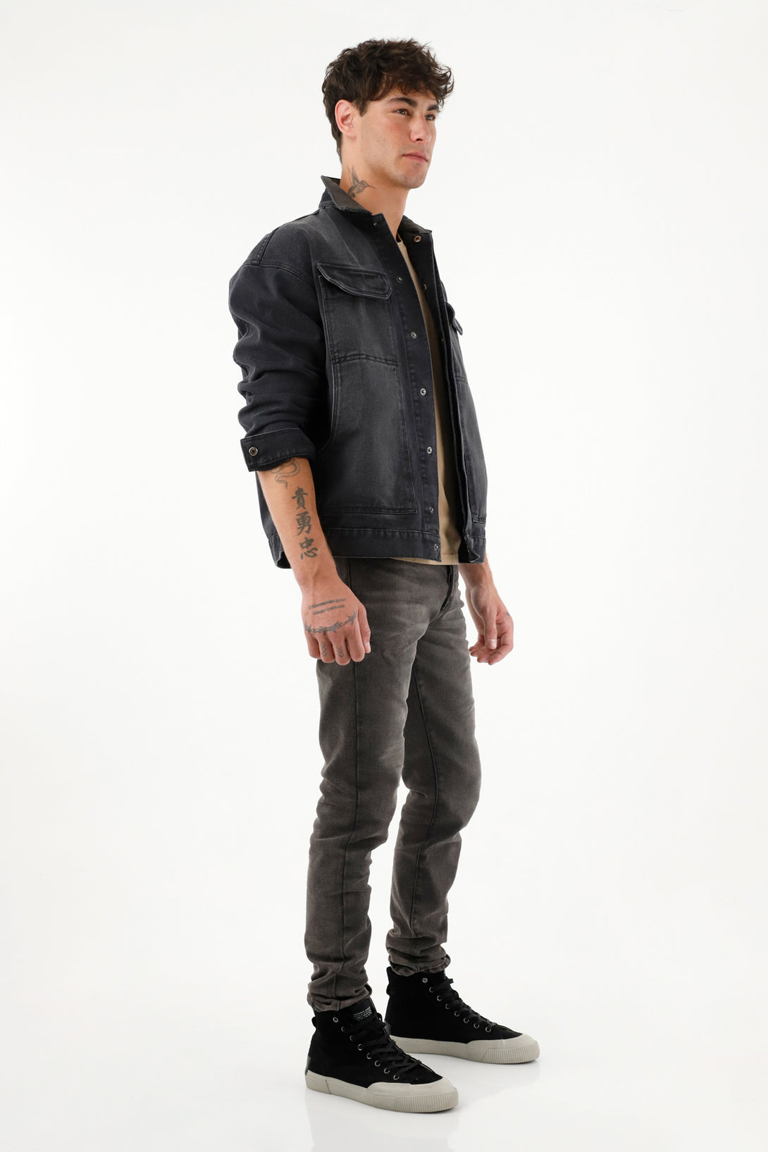 Men's Black Denim Trucker Jacket