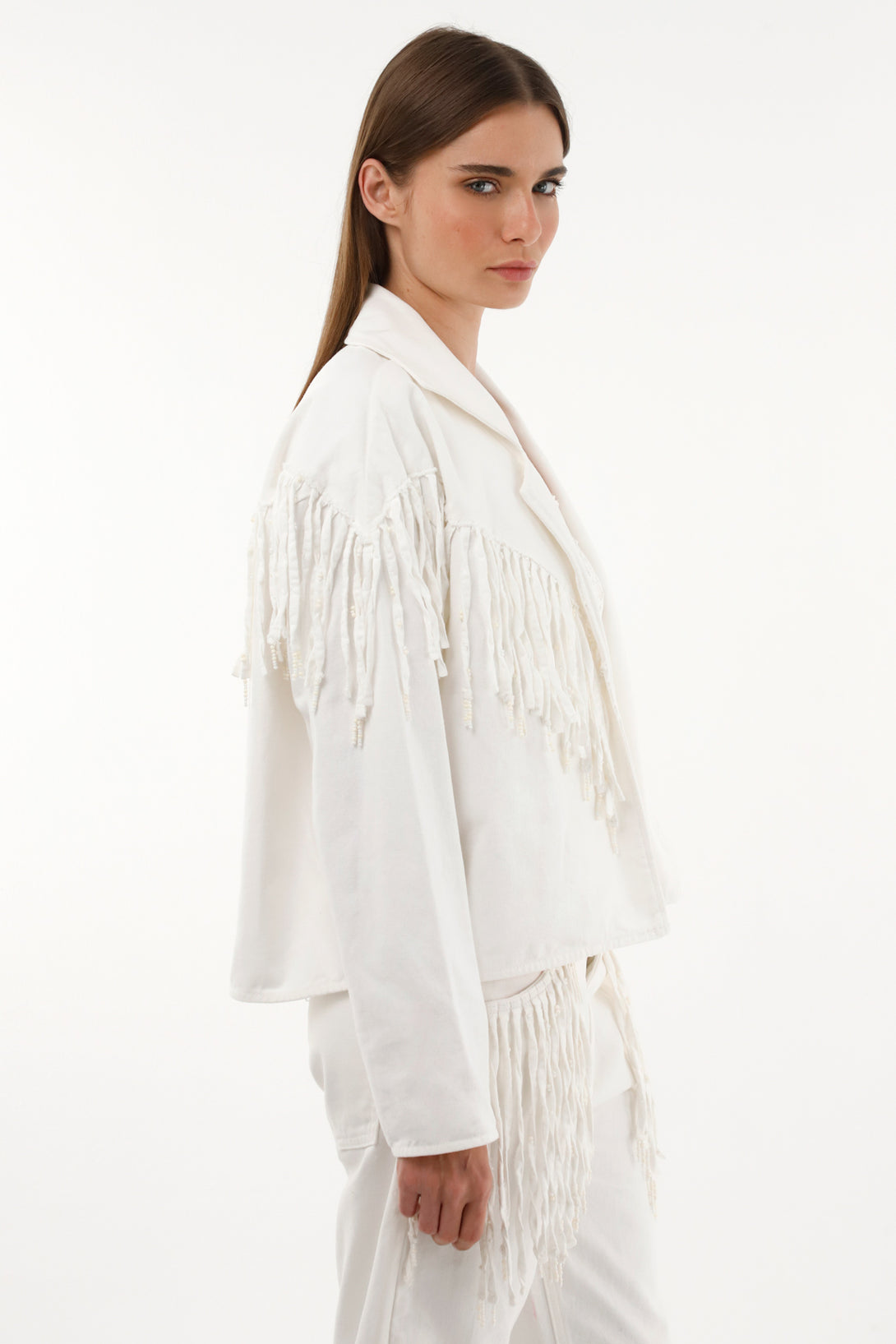 Women's fringe blazer jacket