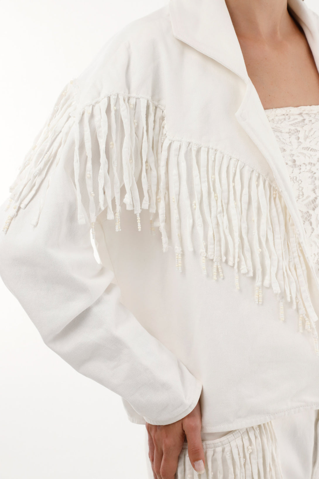 Women's fringe blazer jacket