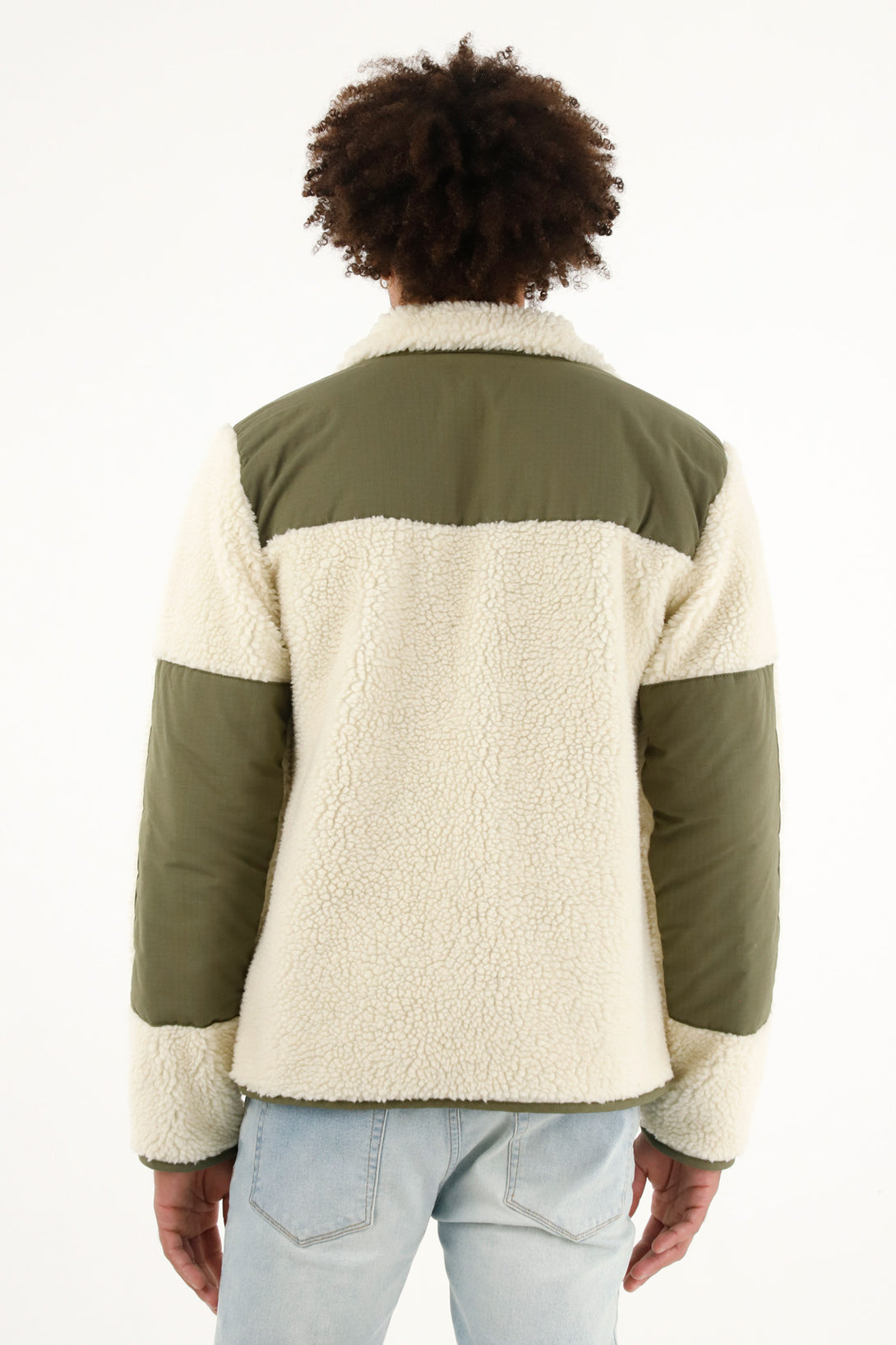 Chaqueta verde de cuello alto para hombre