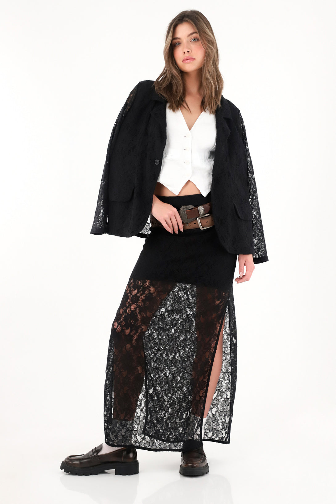 Women's Black Lace Blazer