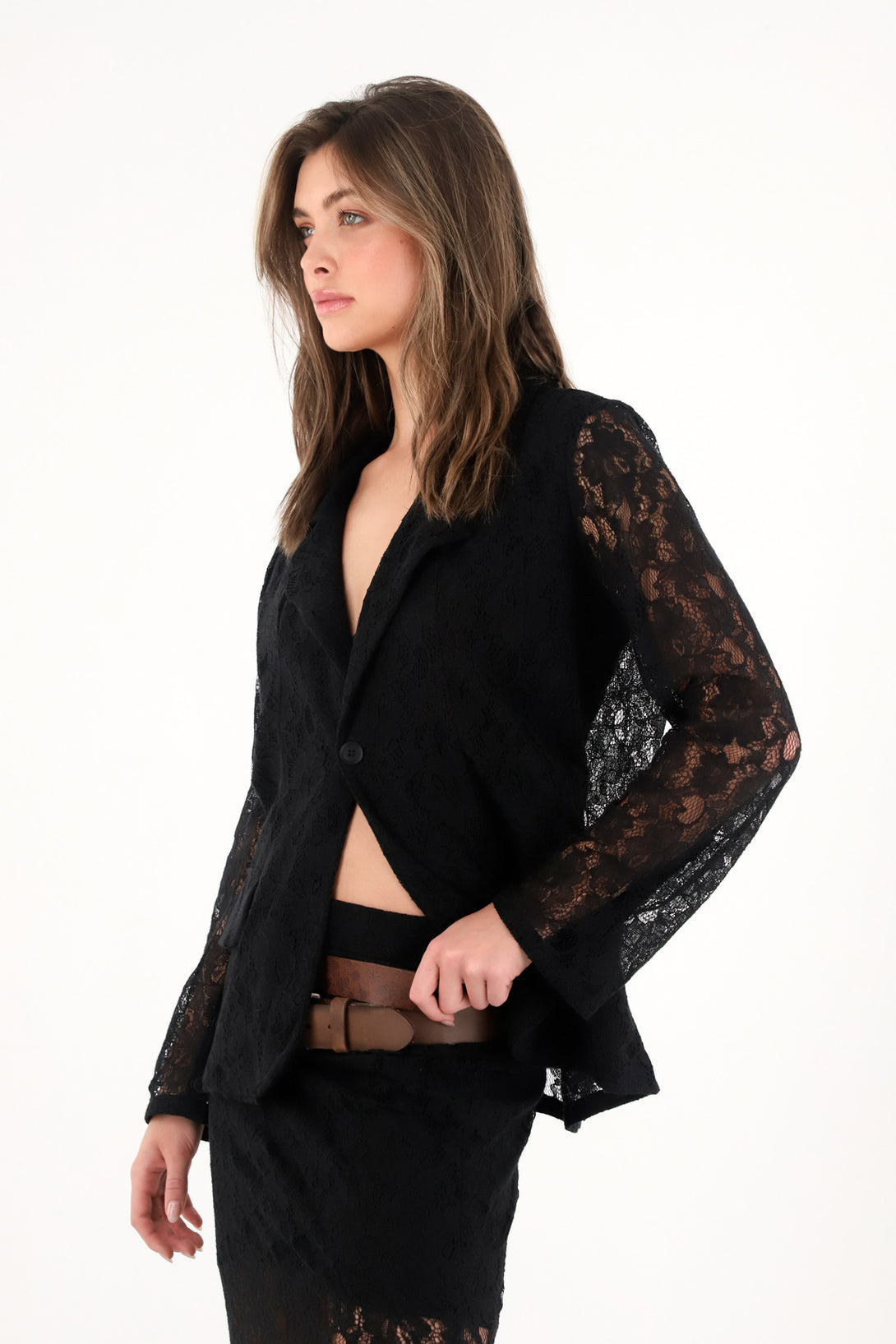 Women's Black Lace Blazer