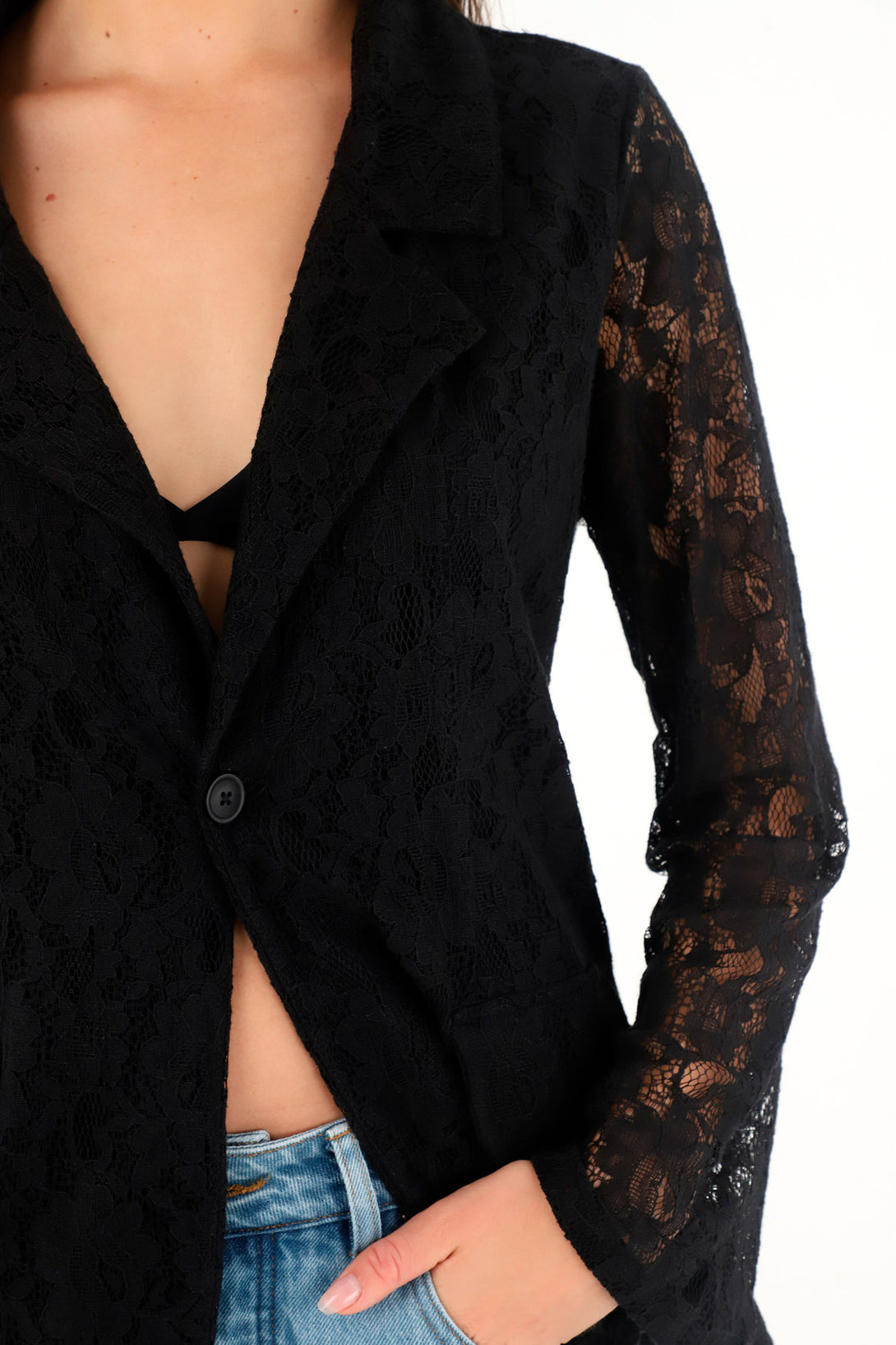 Women's Black Lace Blazer