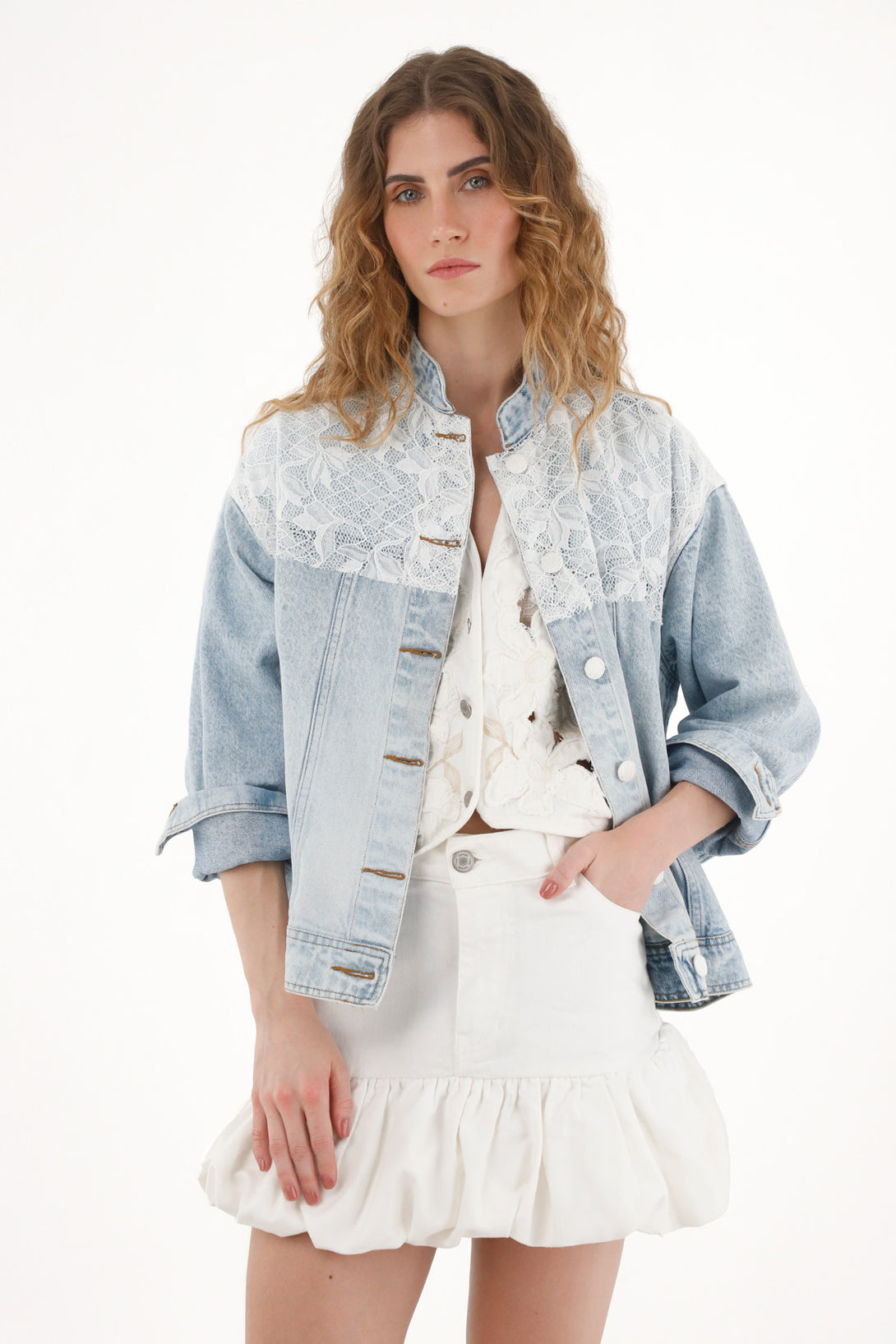 Women's tracker jacket with lace details