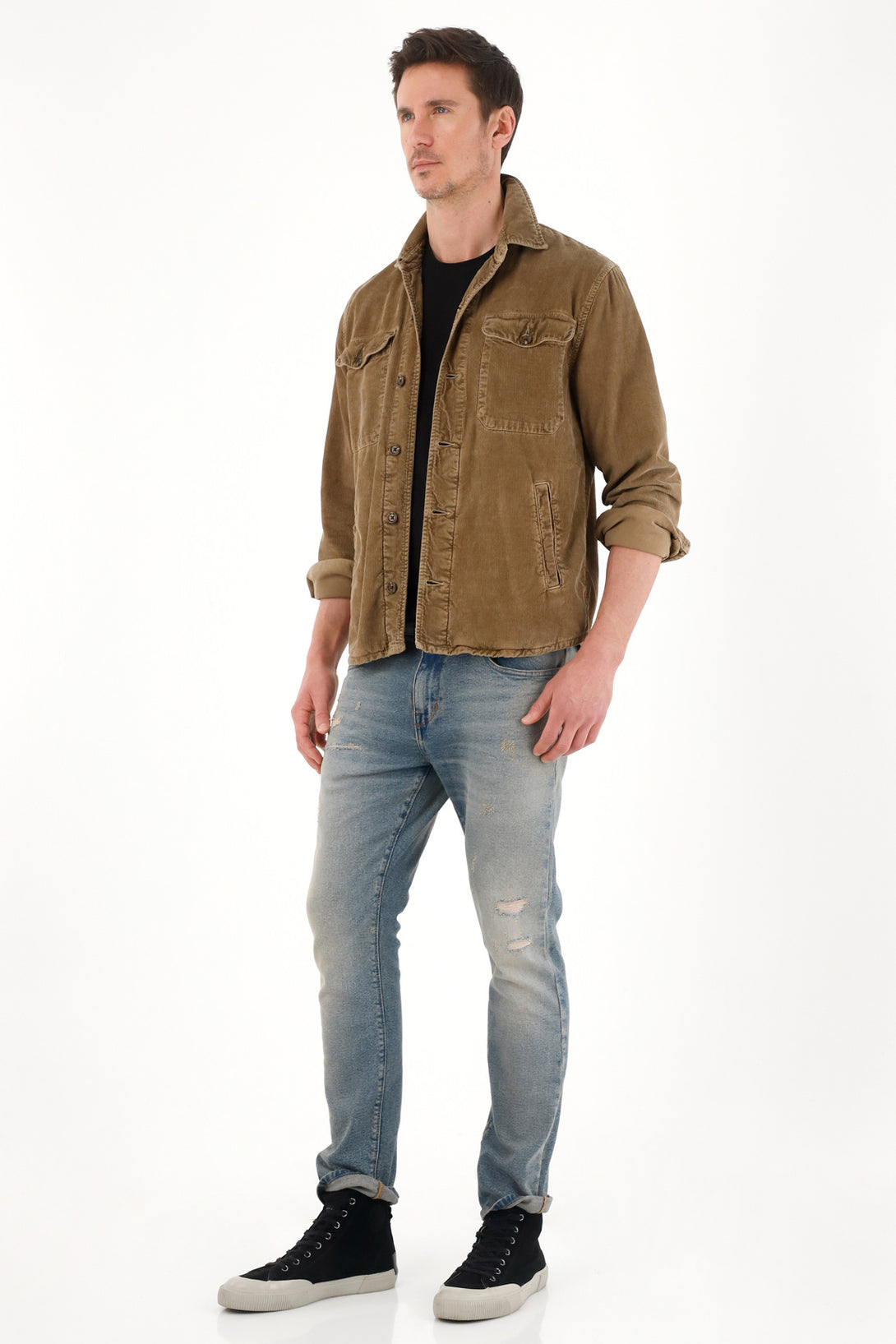 Brown Corduroy Coat for Men