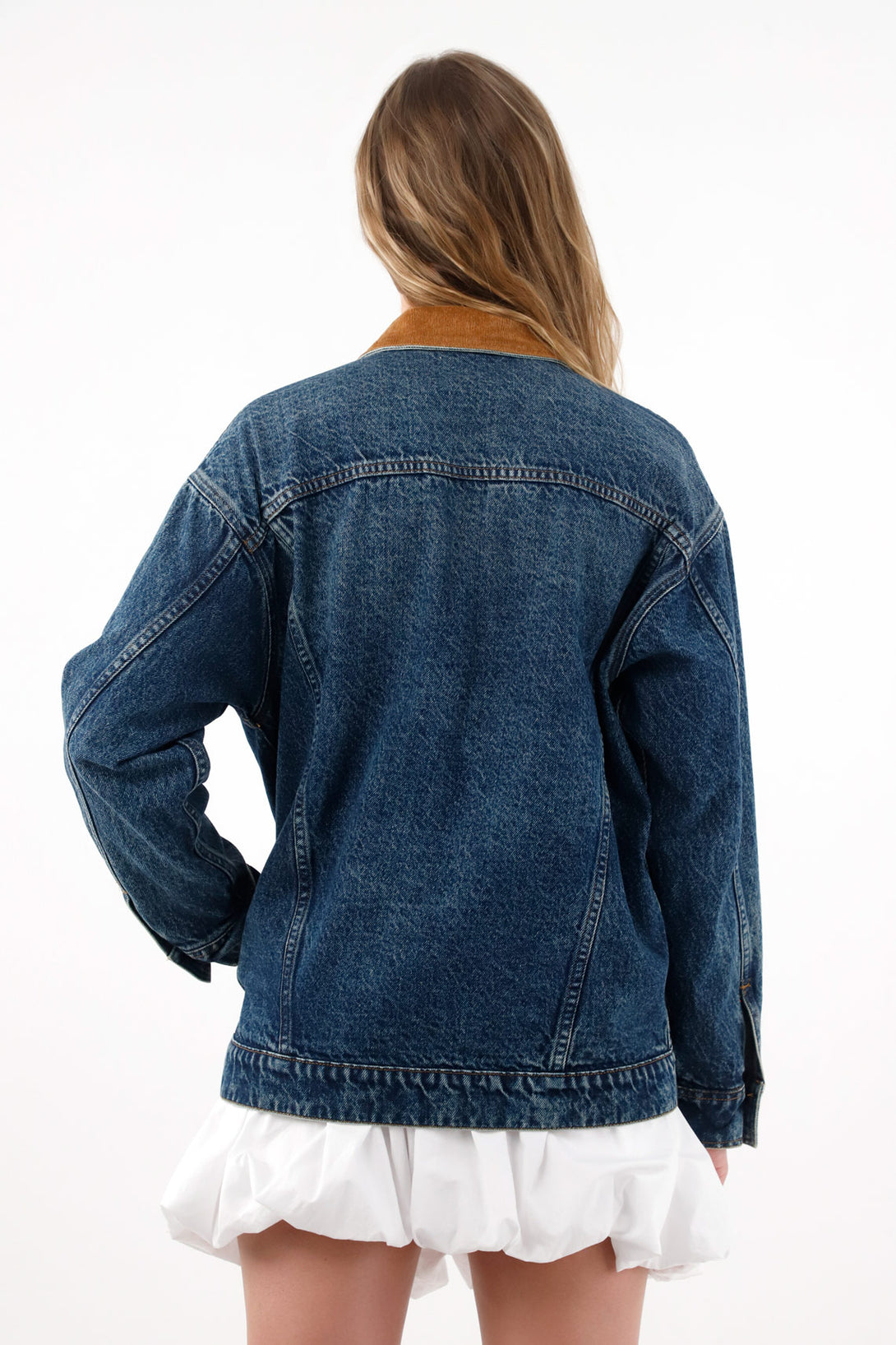 Women's Oversized Corduroy Collar Trucker Jacket