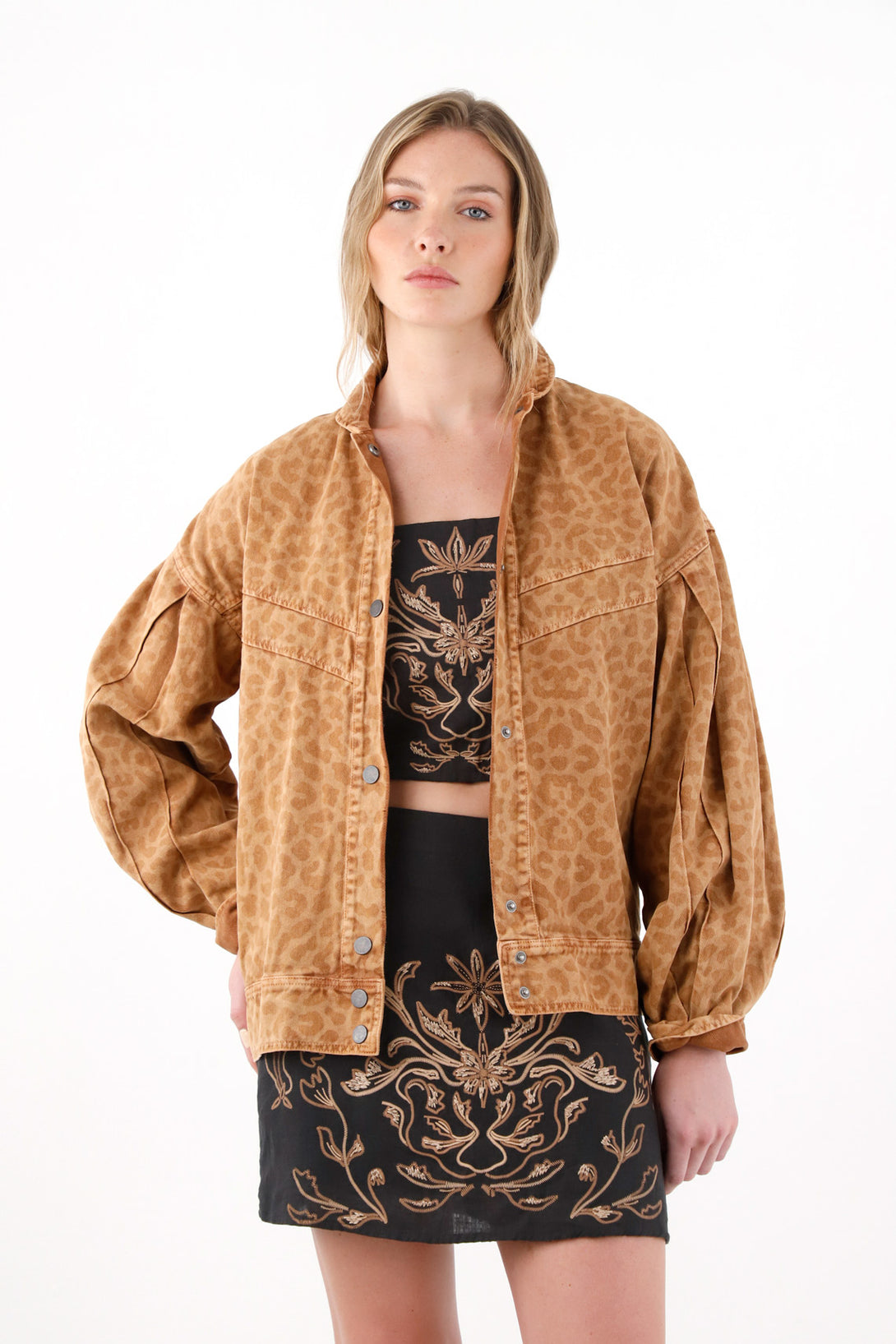 Womens Oversized Brown Animal Print Coat