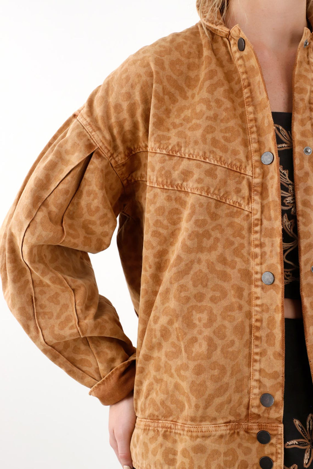 Womens Oversized Brown Animal Print Coat