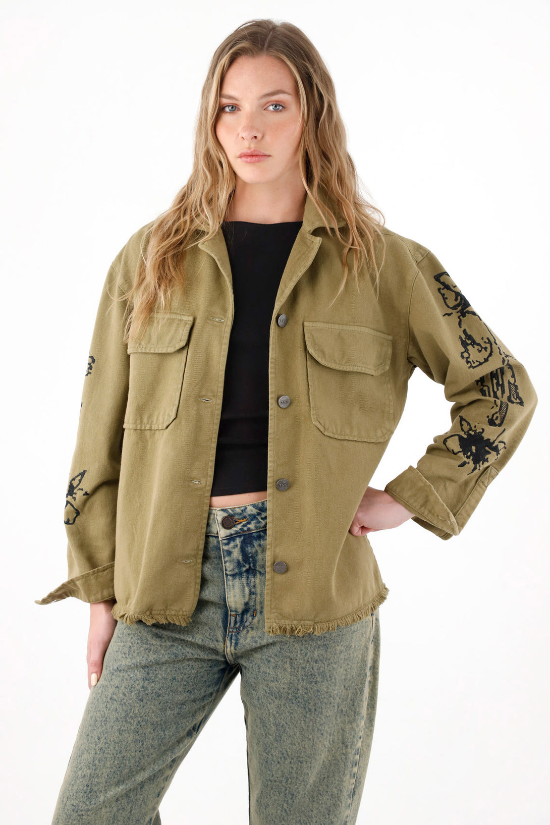 Women's 100% Cotton Green Jacket