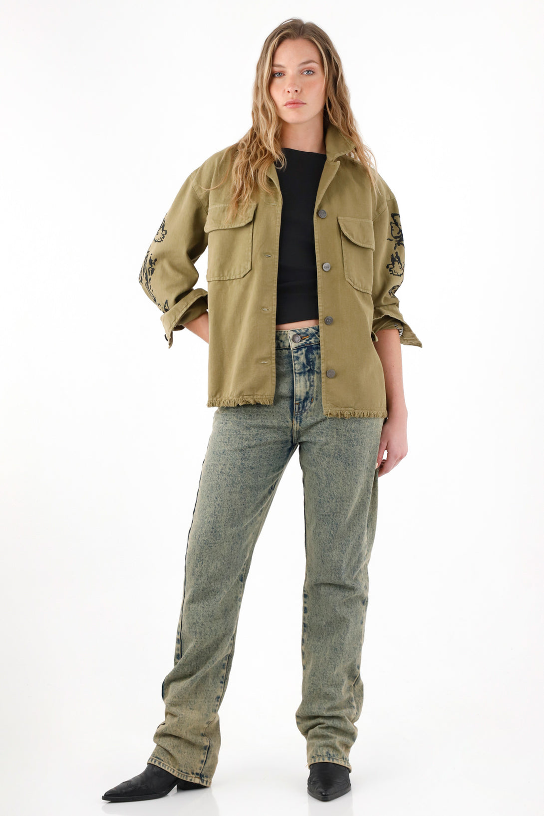 Women's 100% Cotton Green Jacket