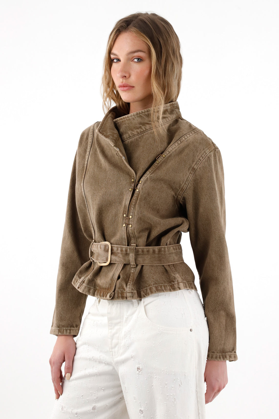 Vintage Brown Denim Coat for Women