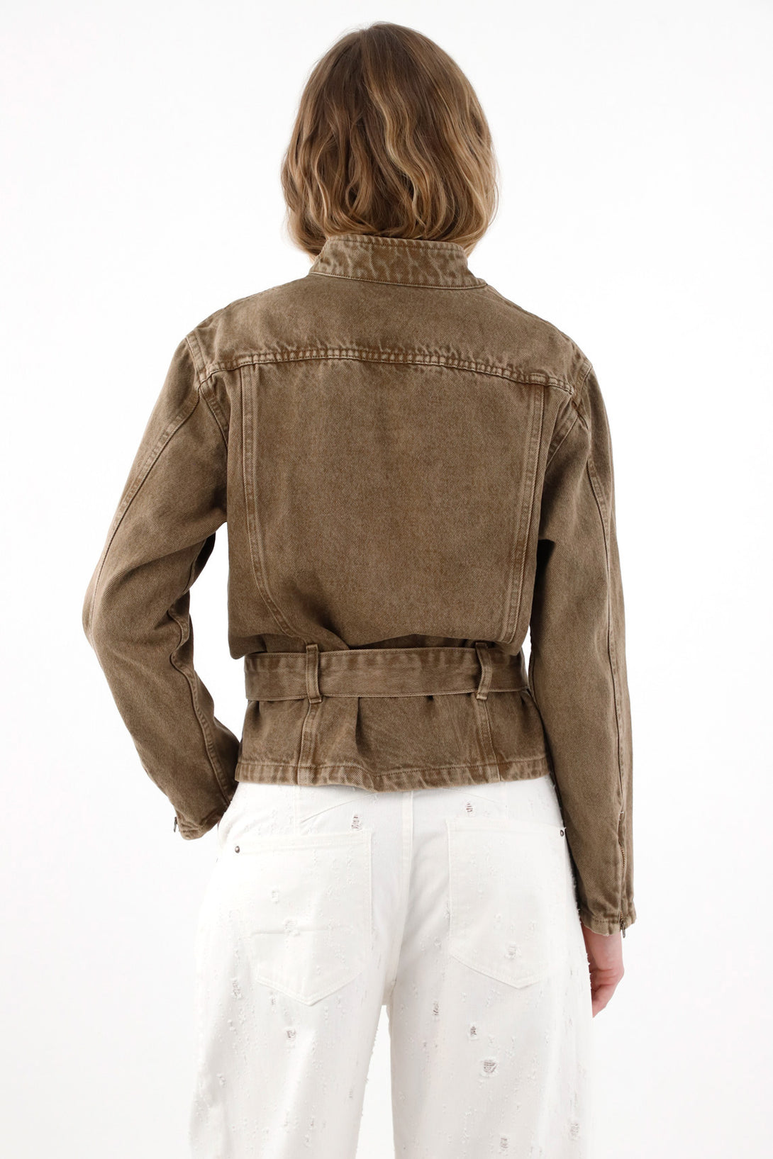 Vintage Brown Denim Coat for Women