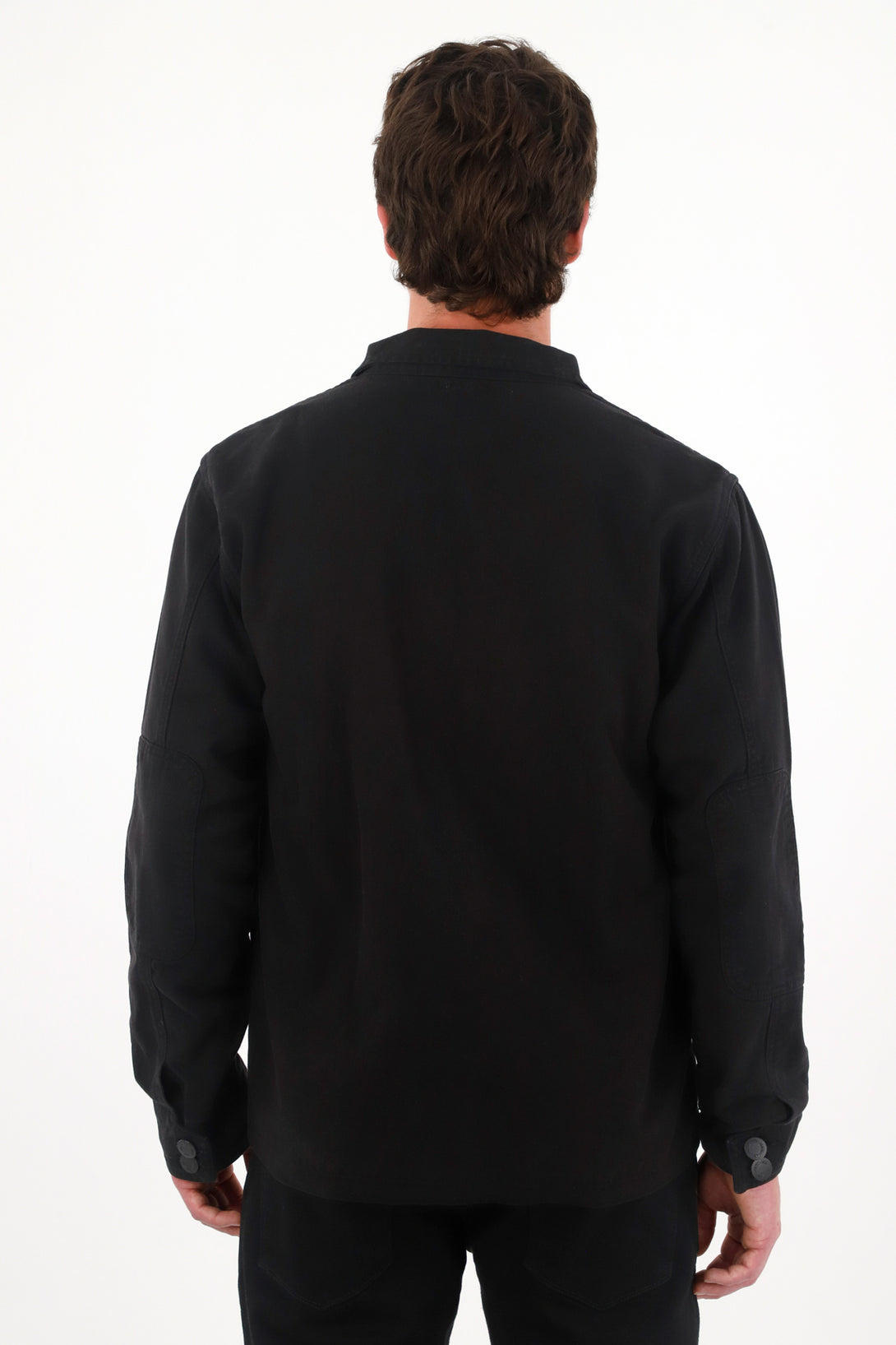 Chaqueta en denim con costuras decorativas negra para hombre