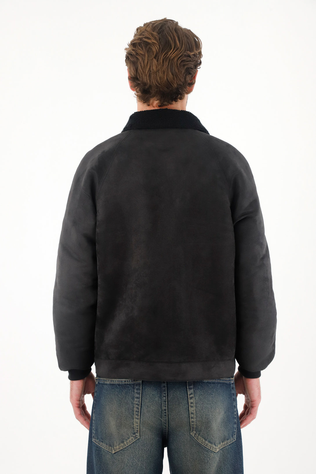 Chaqueta Bomber con mix de telas para hombre