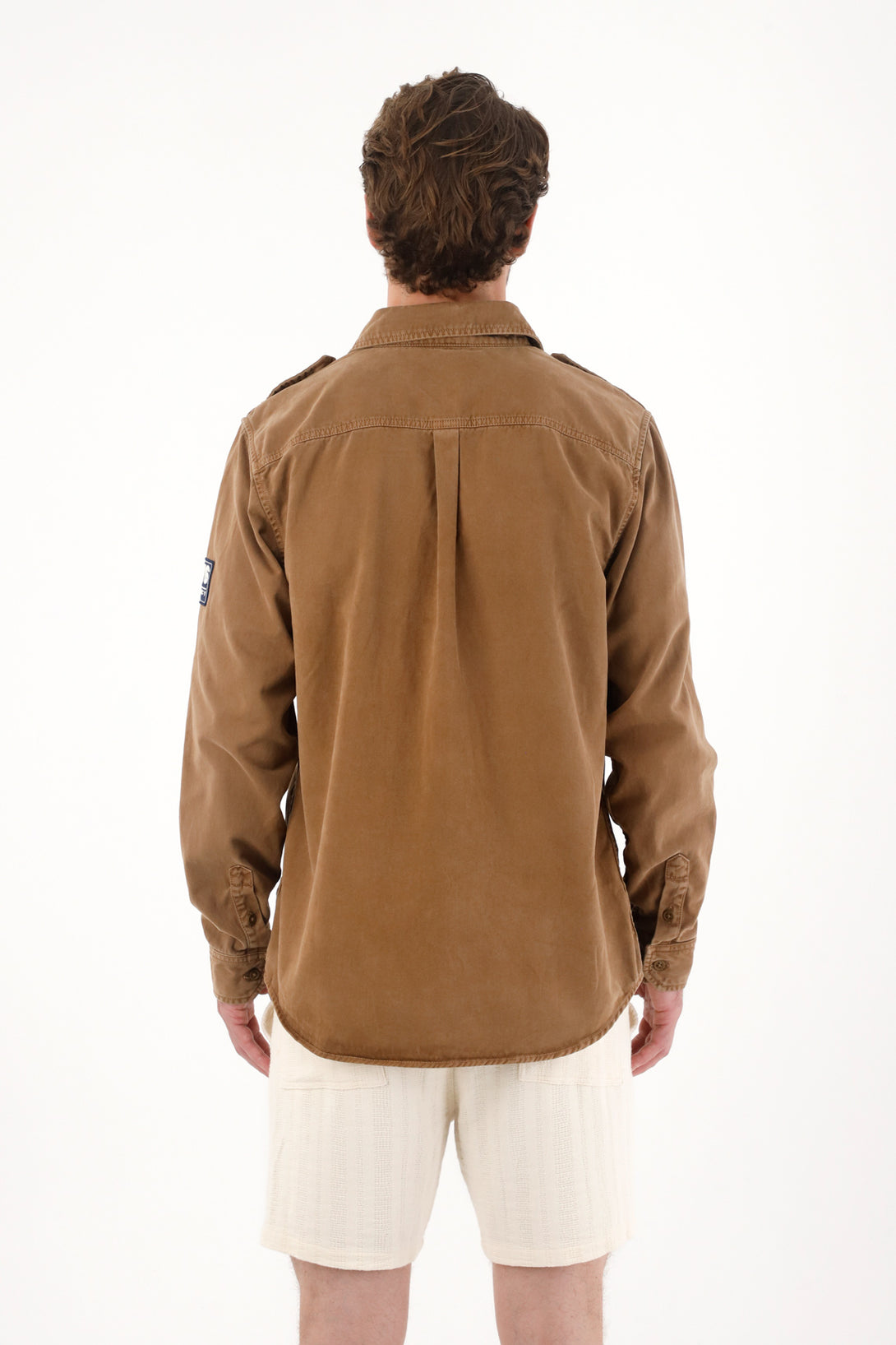Lightweight Denim Jacket with Brown Accents for Men