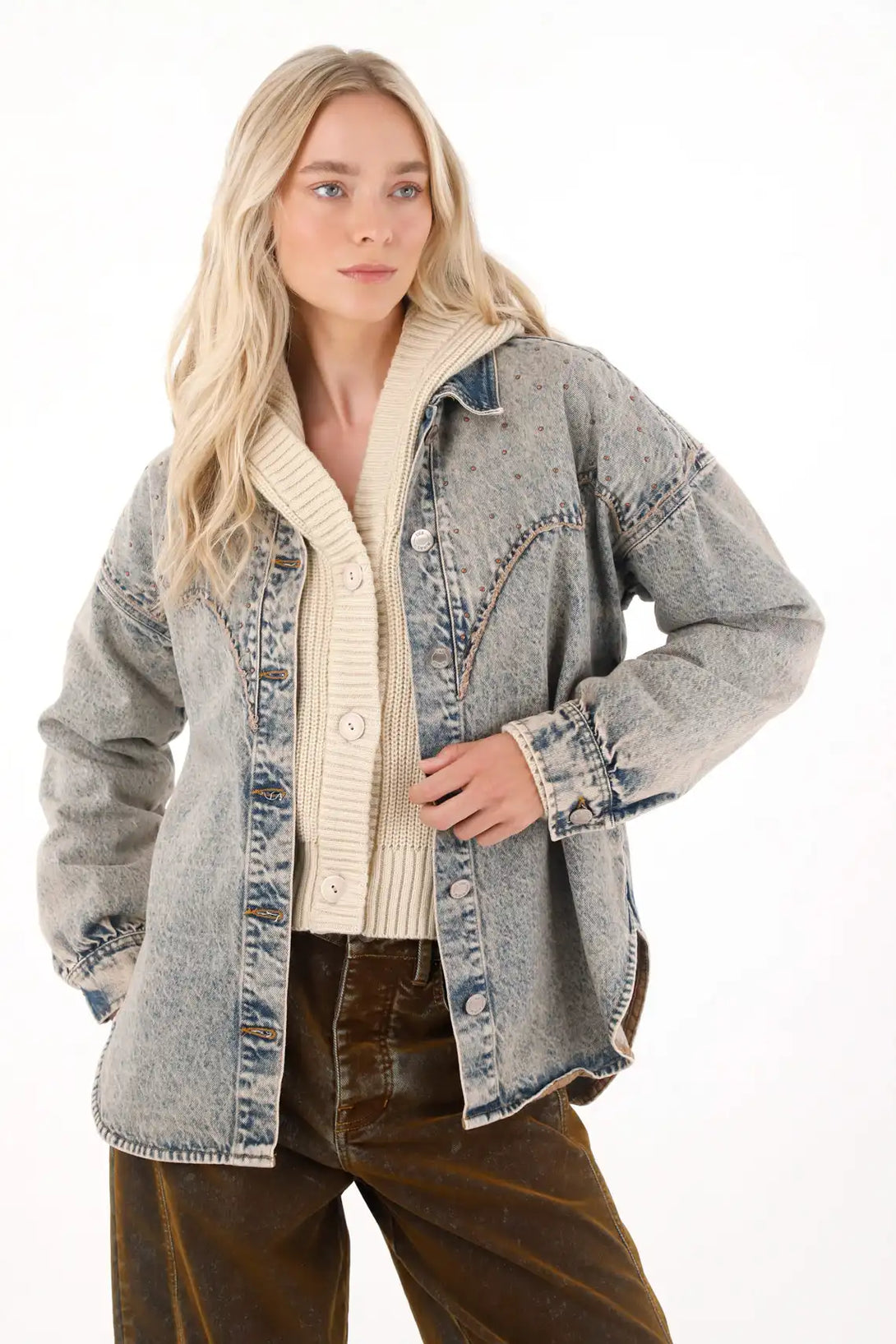 Blue Western Style Jacket for Women