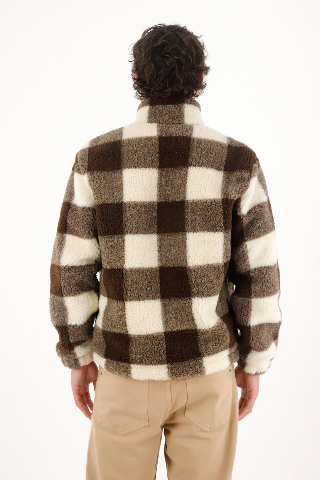 Shearling Jacket with Checkered Design for Men