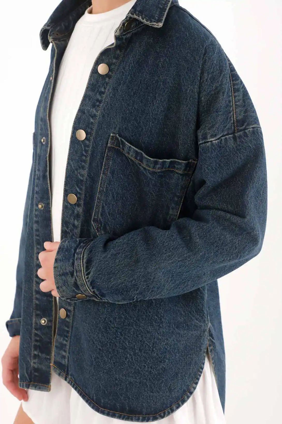 Oversized Blue Denim Jacket for Women