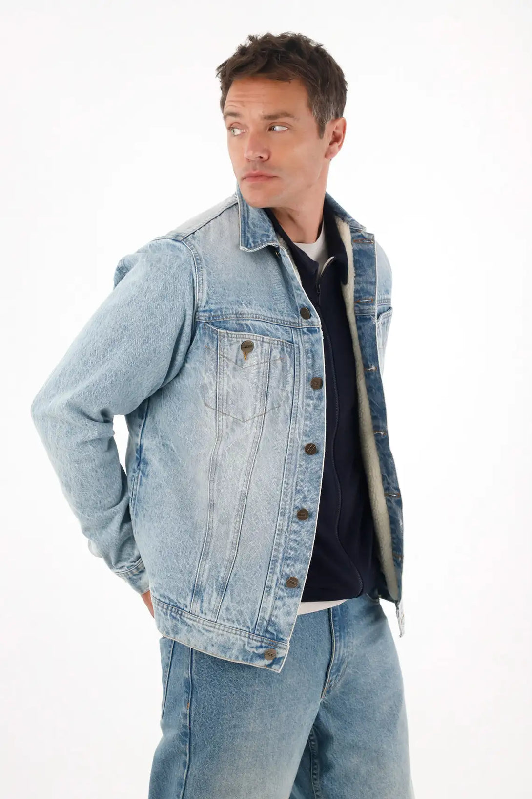 Blue Trucker Jacket for Men