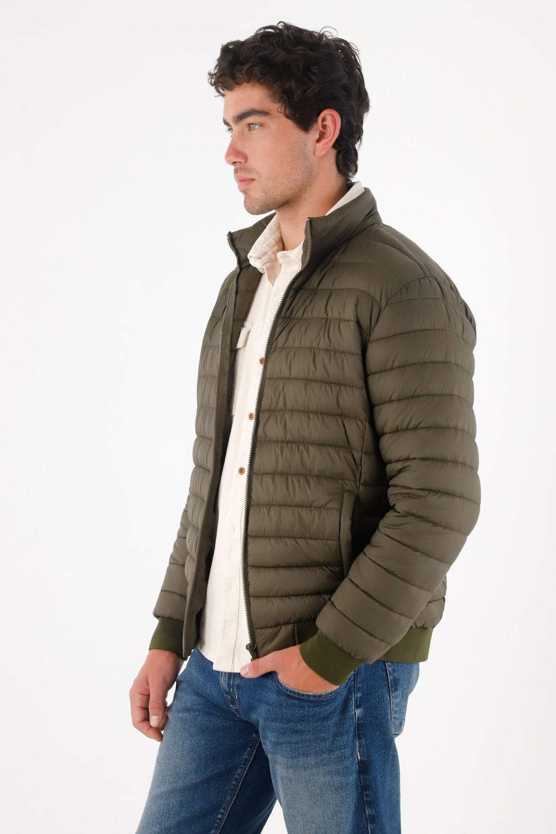 Chaqueta acolchada verde para hombre