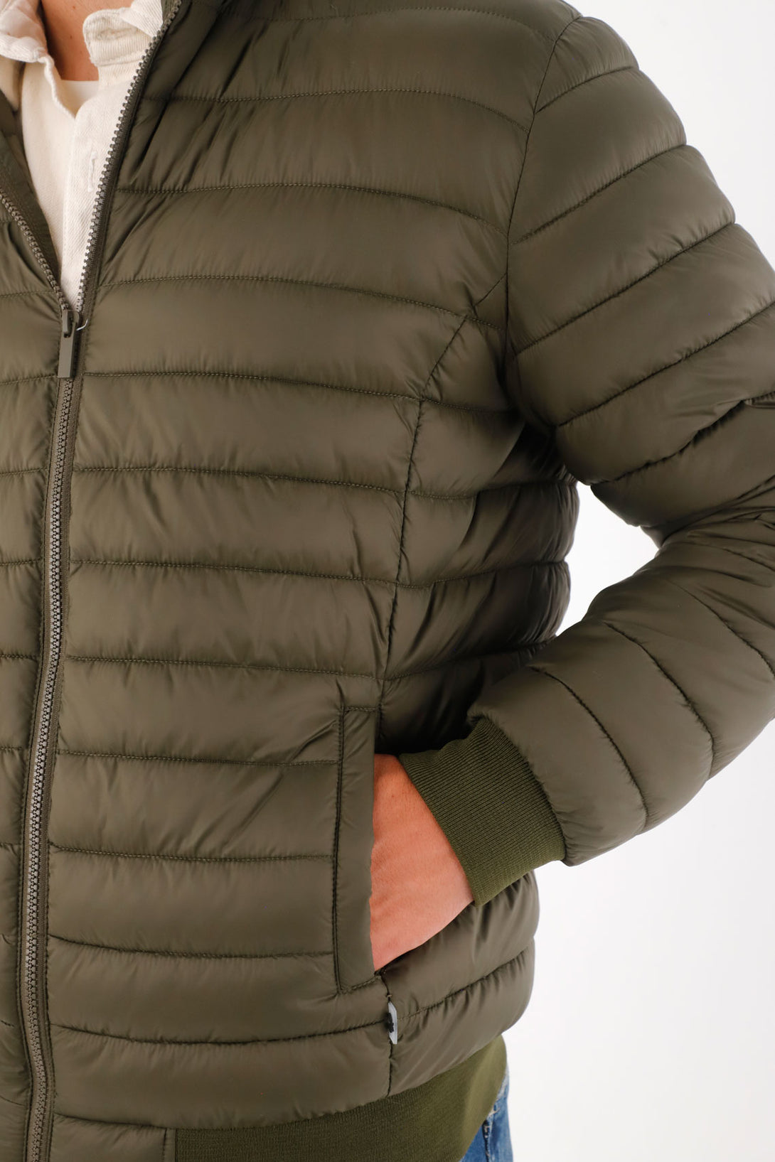 Chaqueta acolchada verde para hombre