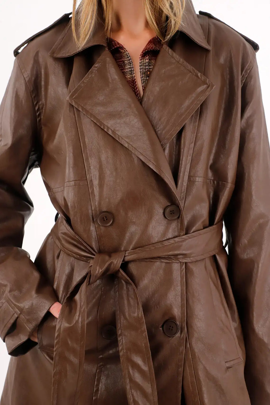 Long Belted Brown Jacket for Women