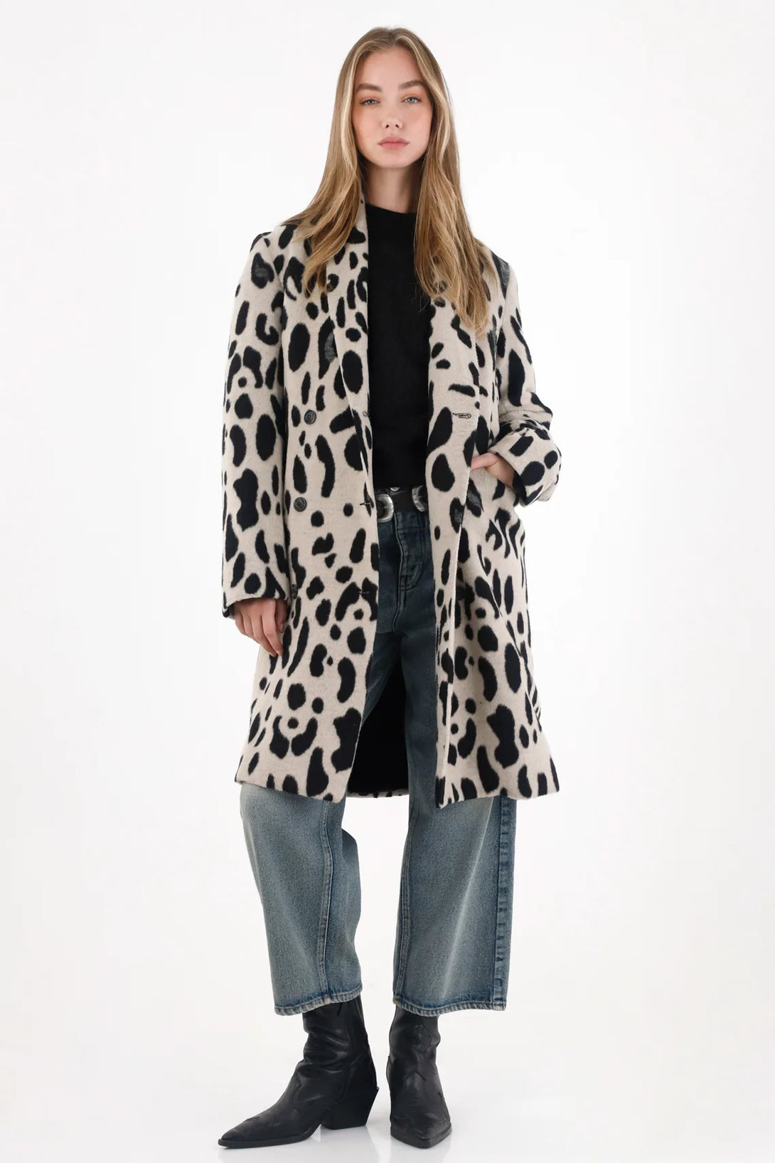 Long Animal Print Coat for Women