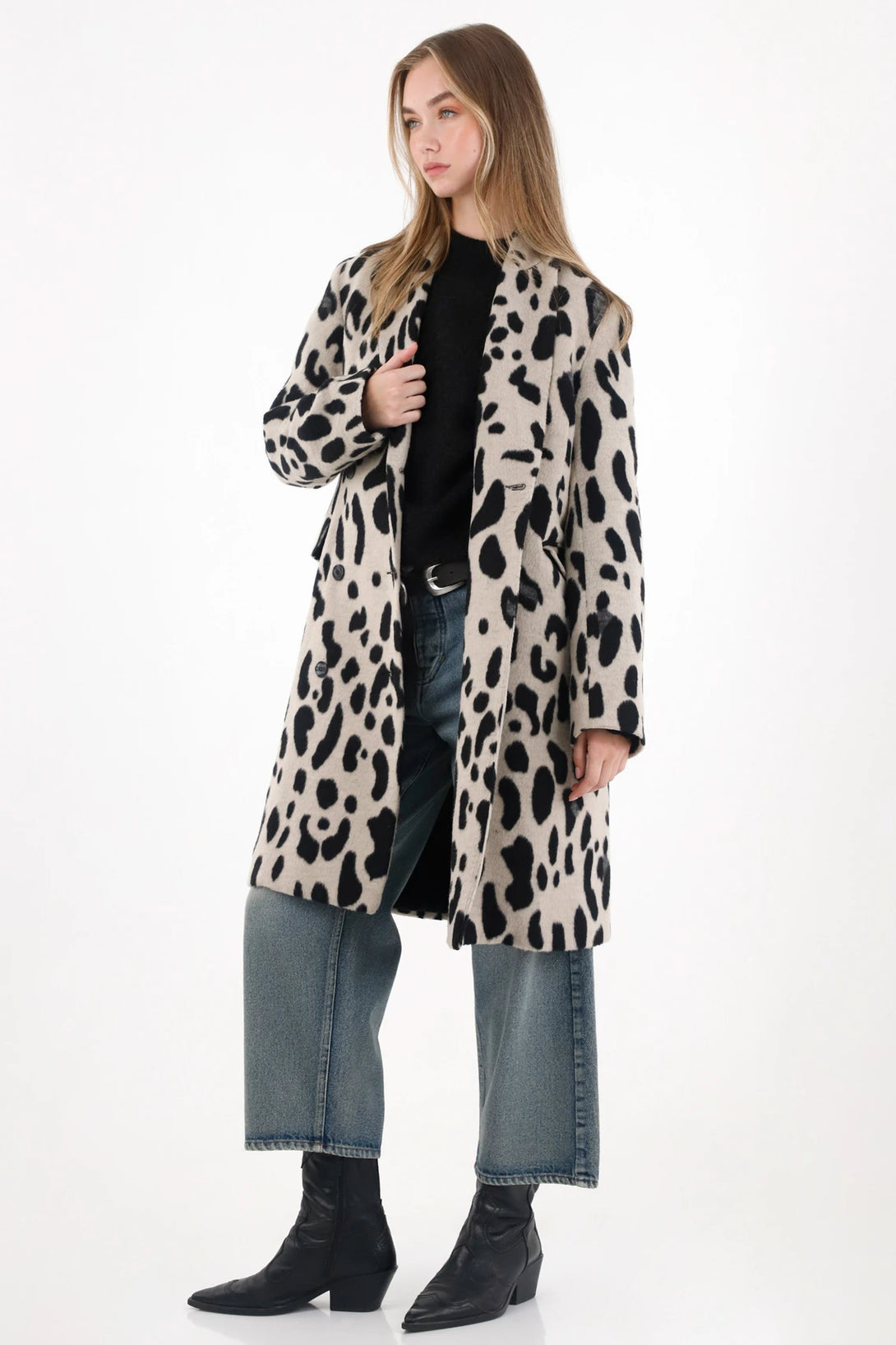 Long Animal Print Coat for Women