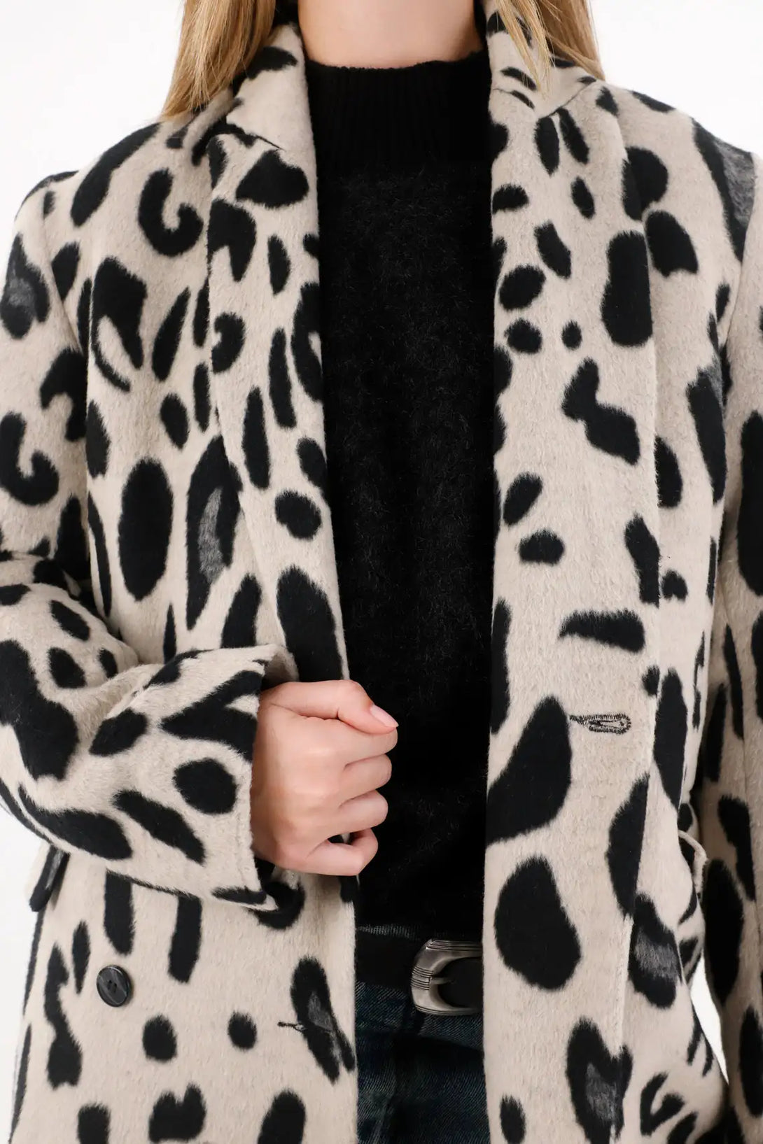 Long Animal Print Coat for Women