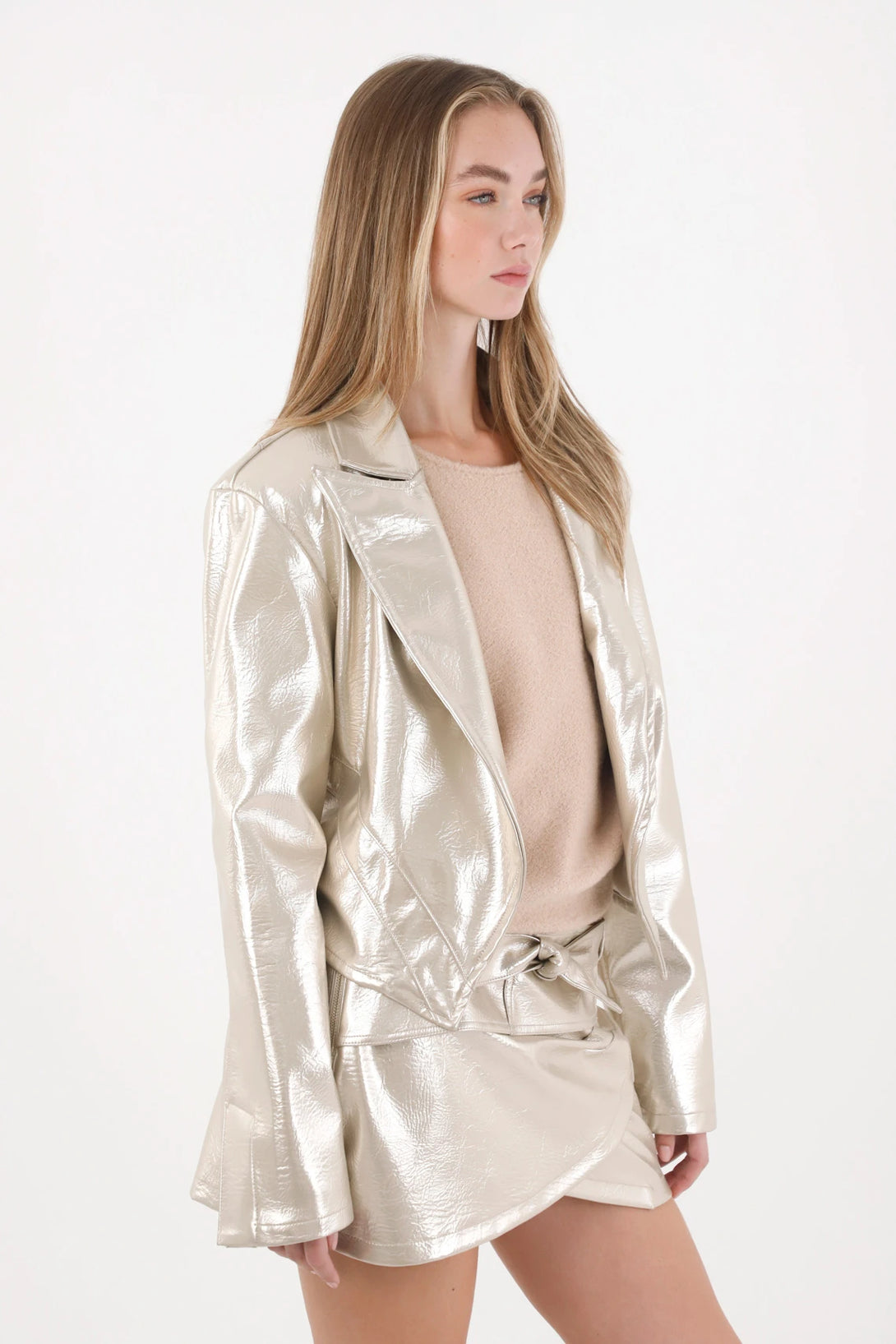 Crudo Metallic Effect Jacket for Women