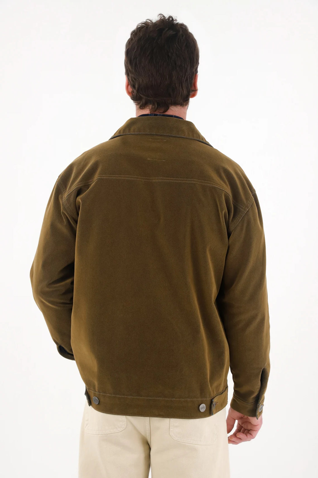 Brown Velvet Denim Jacket for Men