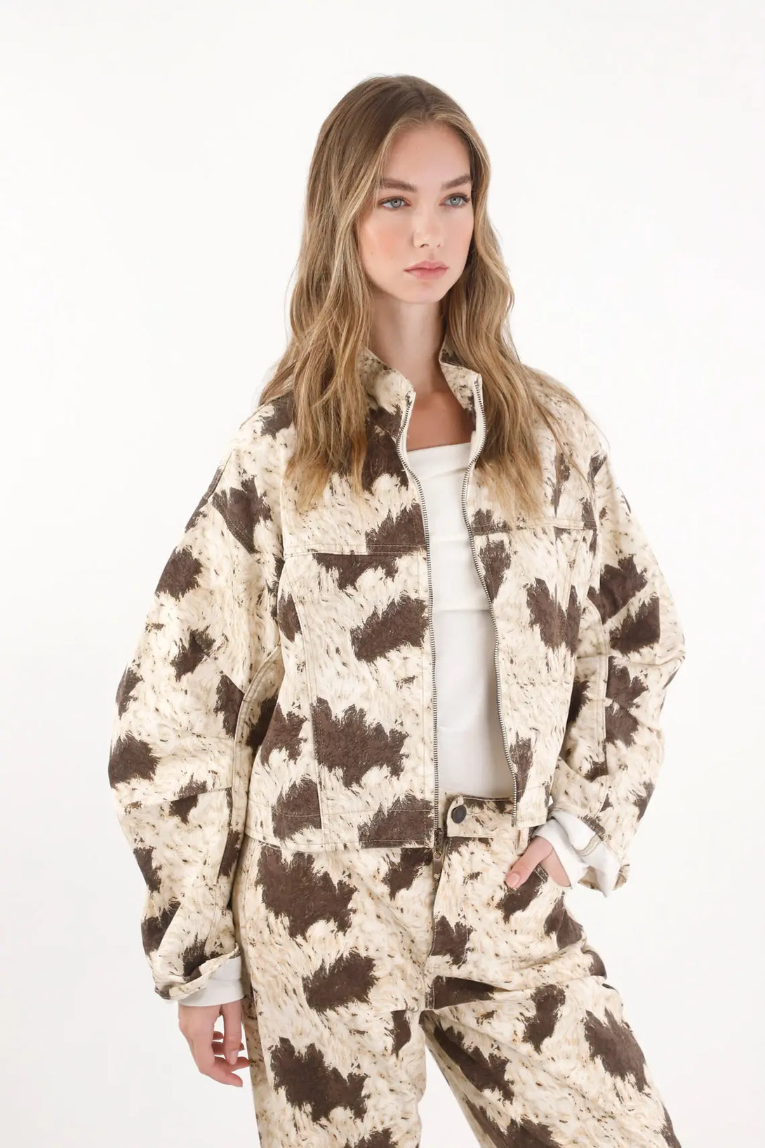 Printed Drill Jacket for Women